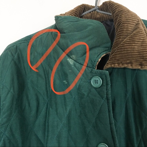 Vintage Quilted Jacket Coat Green Size Large - Picture 5 of 10